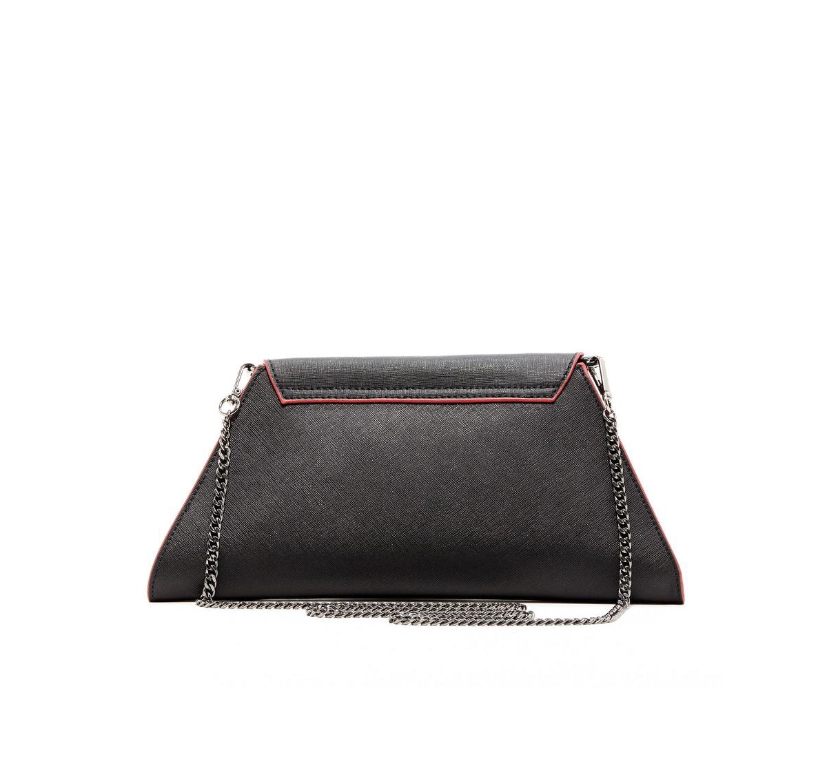 Susu Black Leather Clutch Bag Unique Evening Purse Women's Handbag