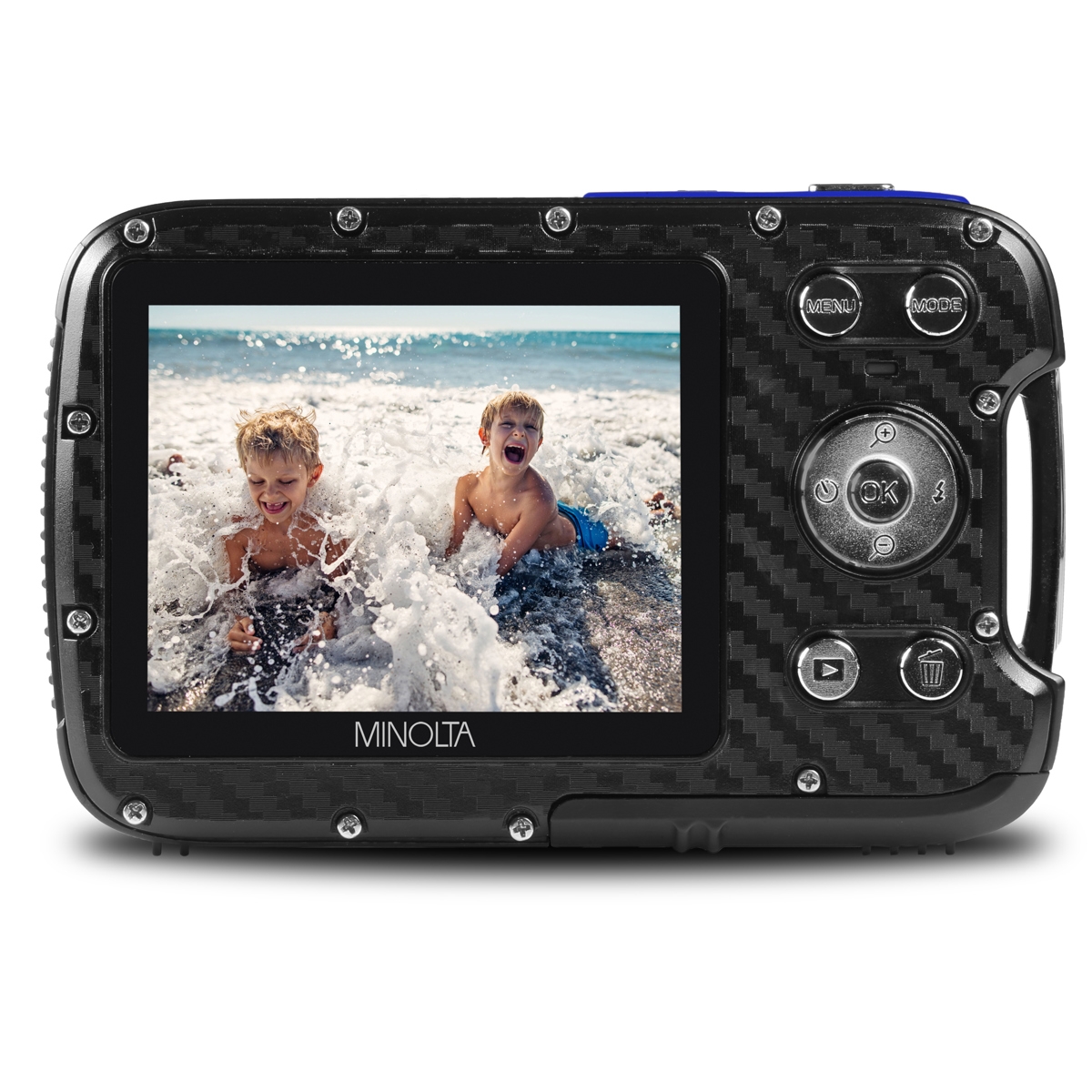 Minolta MN30WP 21MP Full Hd 2.8" Touch Lcd Screen Waterproof Digital Camera, Blue