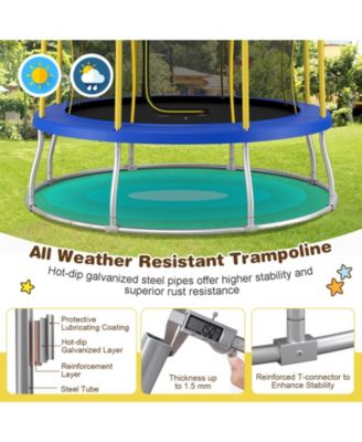 Outdoor Unique Flower Shape Trampoline with Enclosure Net