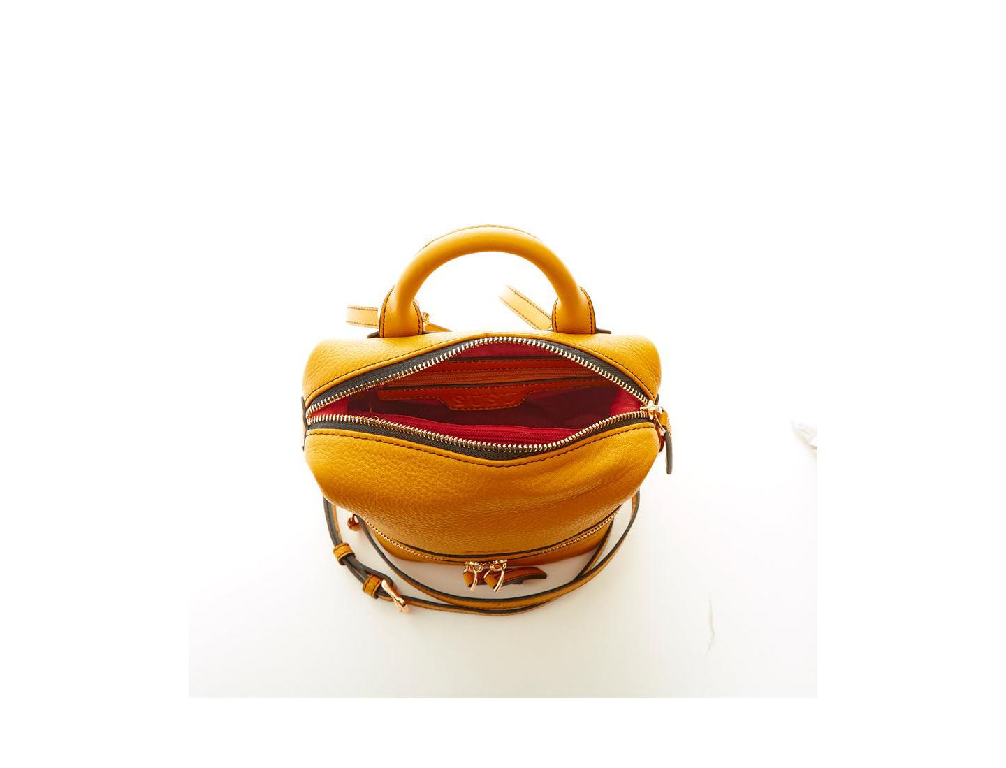 Рюкзак SUSU Yellow Leather Purse Convertible Medium Crossbody Bag for Women with Front and Back Pockets, цвет: Жёлтый — фото 4