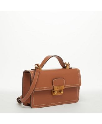 Little Brown Bag Leather Small Crossbody Purse Cute Women's Handbag with Top Handle and Adjustable Strap