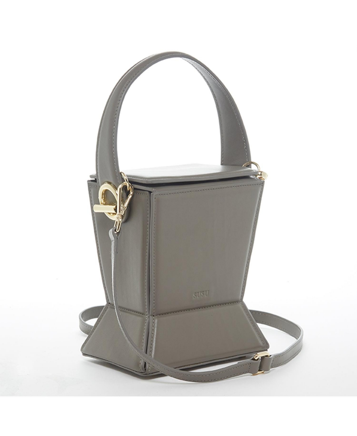 Cream Leather Bucket Bag Off White Unique Leather Crossbody Purse Women's Handbag