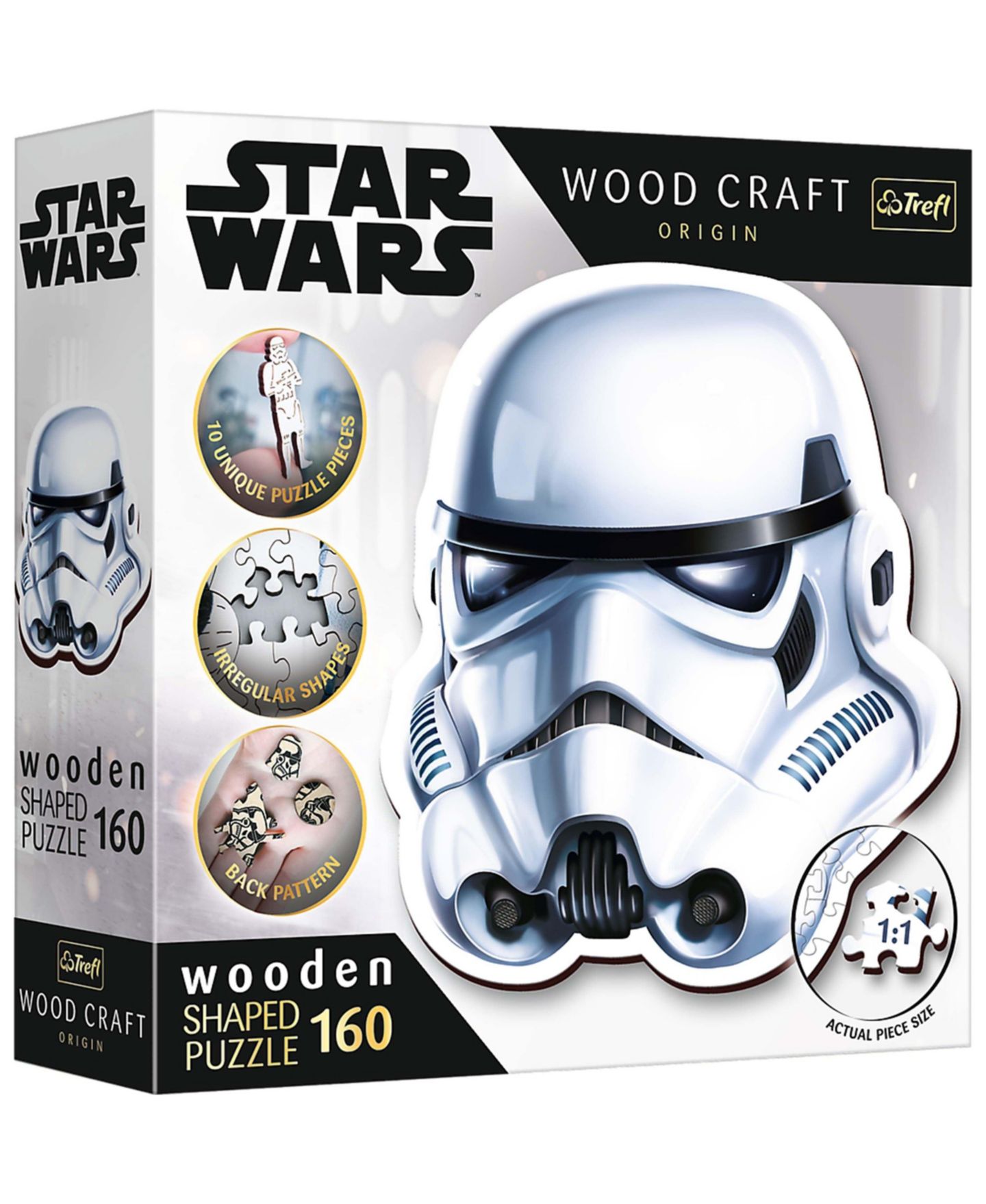 Деревянный пазл Trefl Wood Craft Star Wars Stormtrooper's Helmet, 160 деталей, от 9 лет — фото 1
