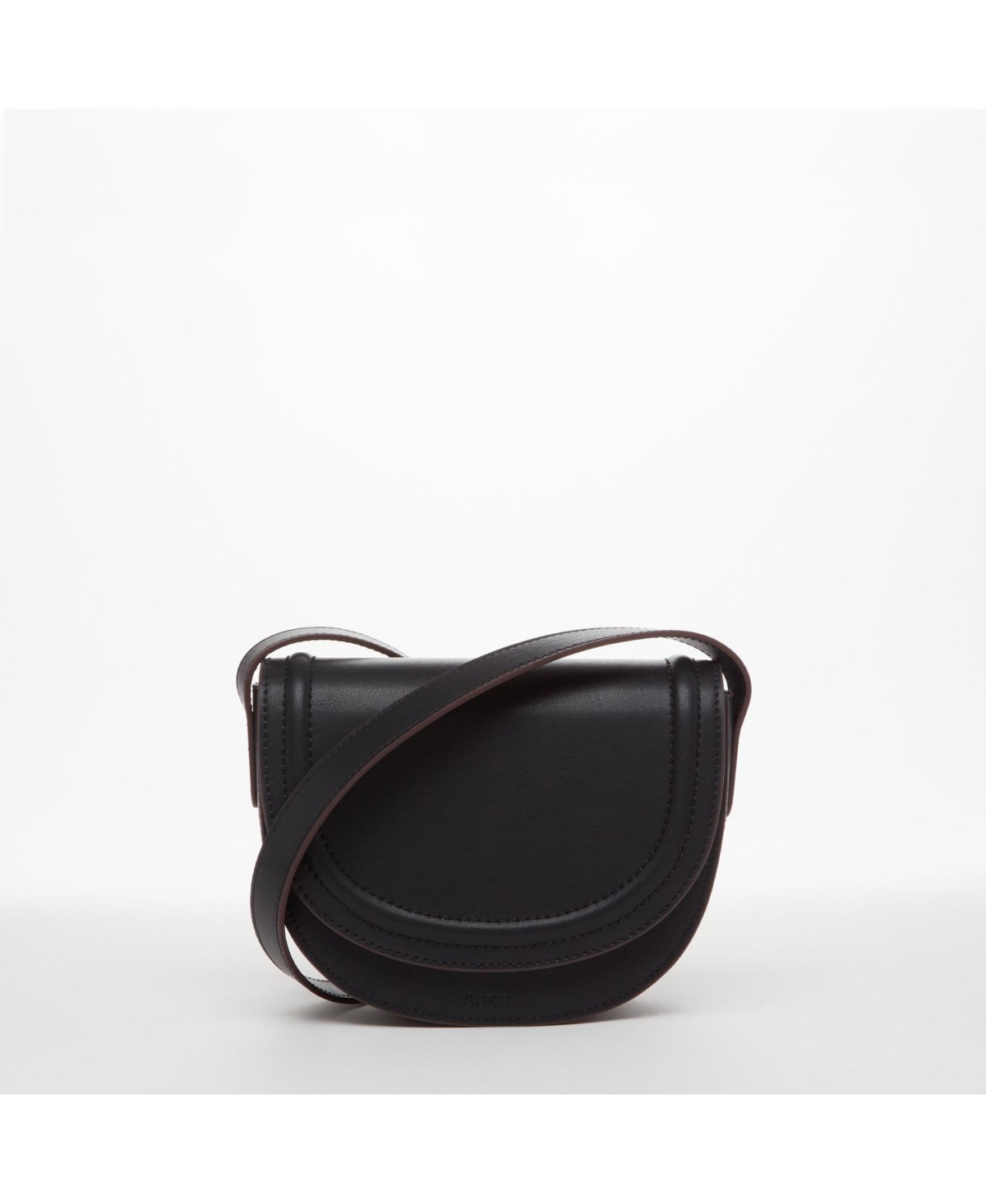 Leather Saddle Bag Black Crossbody Purse Women's Handbag