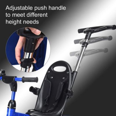 4-in-1 Kids Tricycle with Adjustable Push Handle