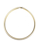 Sterling Silver 14K Gold Plated Omega Necklace - Gold