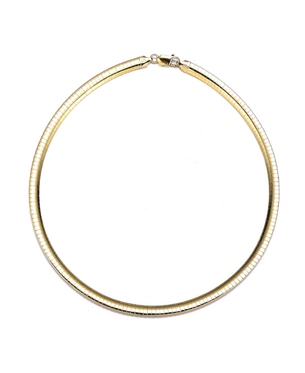 Sterling Silver 14K Gold Plated Omega Necklace - Gold