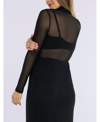 Maternity Long Sleeve Bodycon Mesh Top - Motherhood