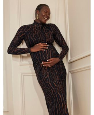 Maternity Long Sleeve Bodycon Mesh Top - Motherhood