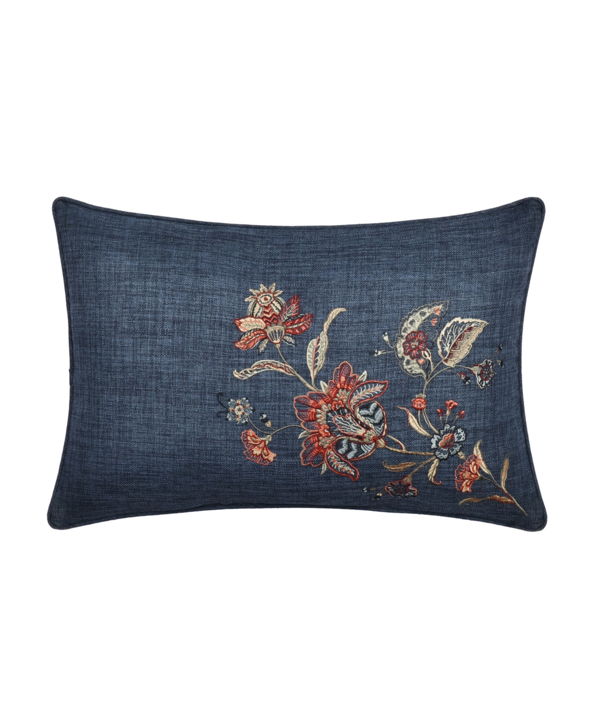 J Queen New York Enchanted Garden Boudoir Decorative Pillow, 14" X 21" In Indigo