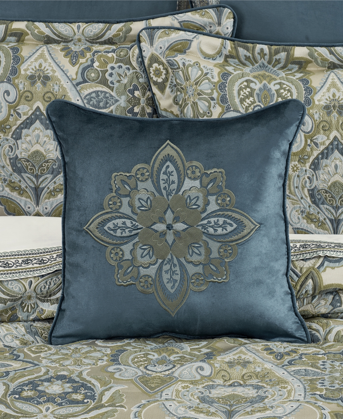 J Queen New York Avellino Decorative Pillow, 18" X 18" In Dark Spa