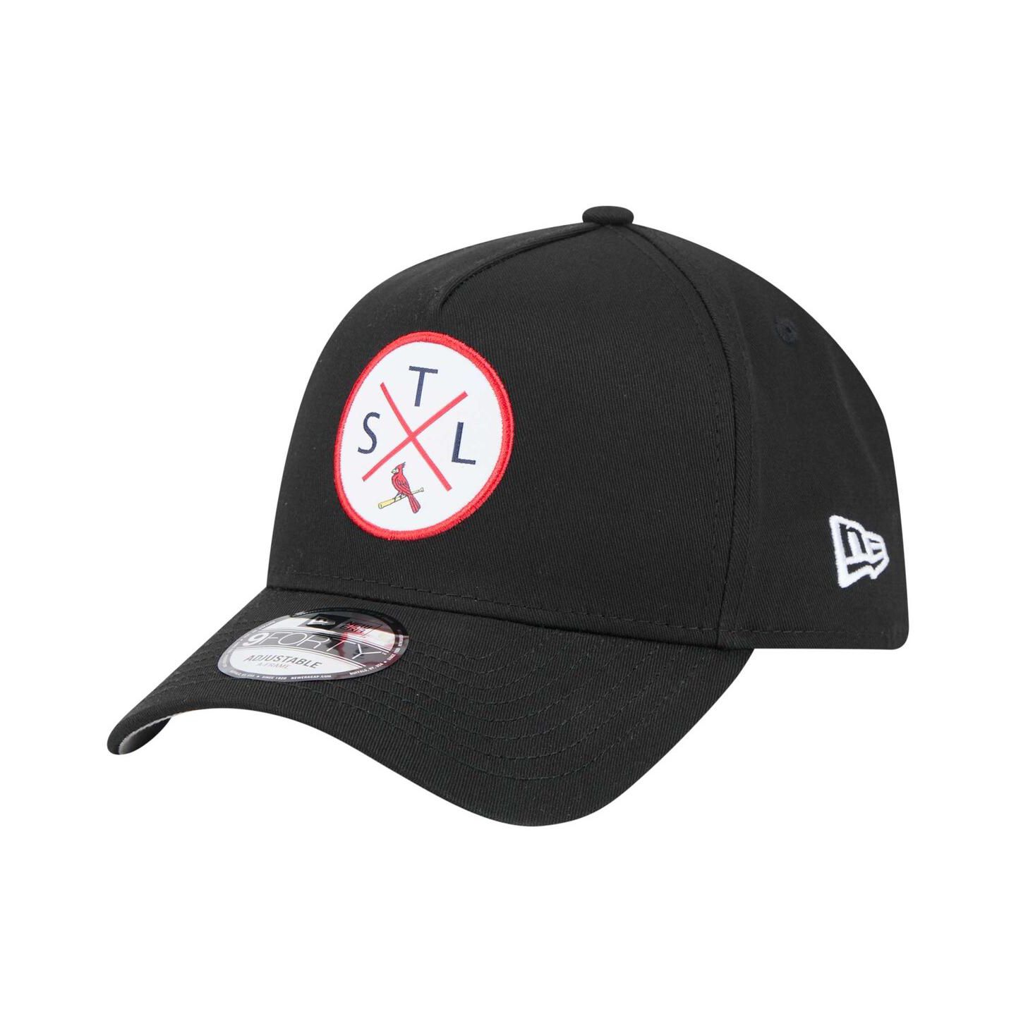 Мужская кепка New Era Black St. Louis Cardinals 9FORTY A-Frame Adjustable Hat — фото 1