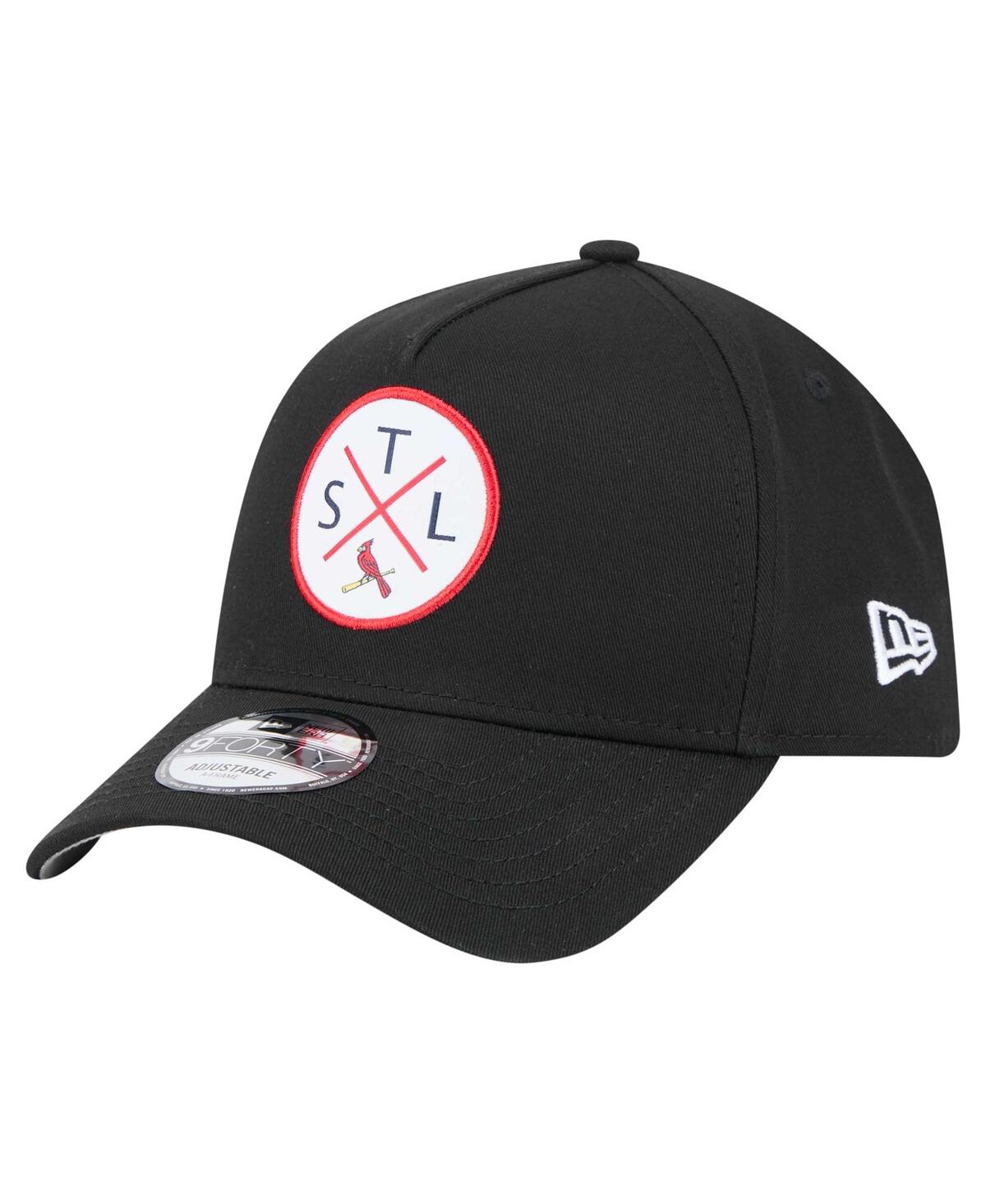 NEW ERA MEN'S BLACK ST. LOUIS CARDINALS 9FORTY A-FRAME ADJUSTABLE HAT 