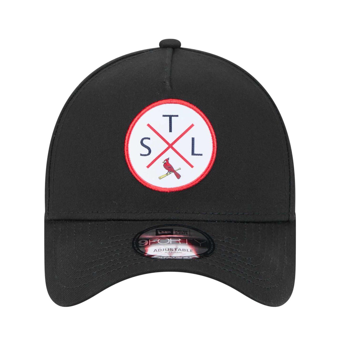 Мужская кепка New Era Black St. Louis Cardinals 9FORTY A-Frame Adjustable Hat — фото 5