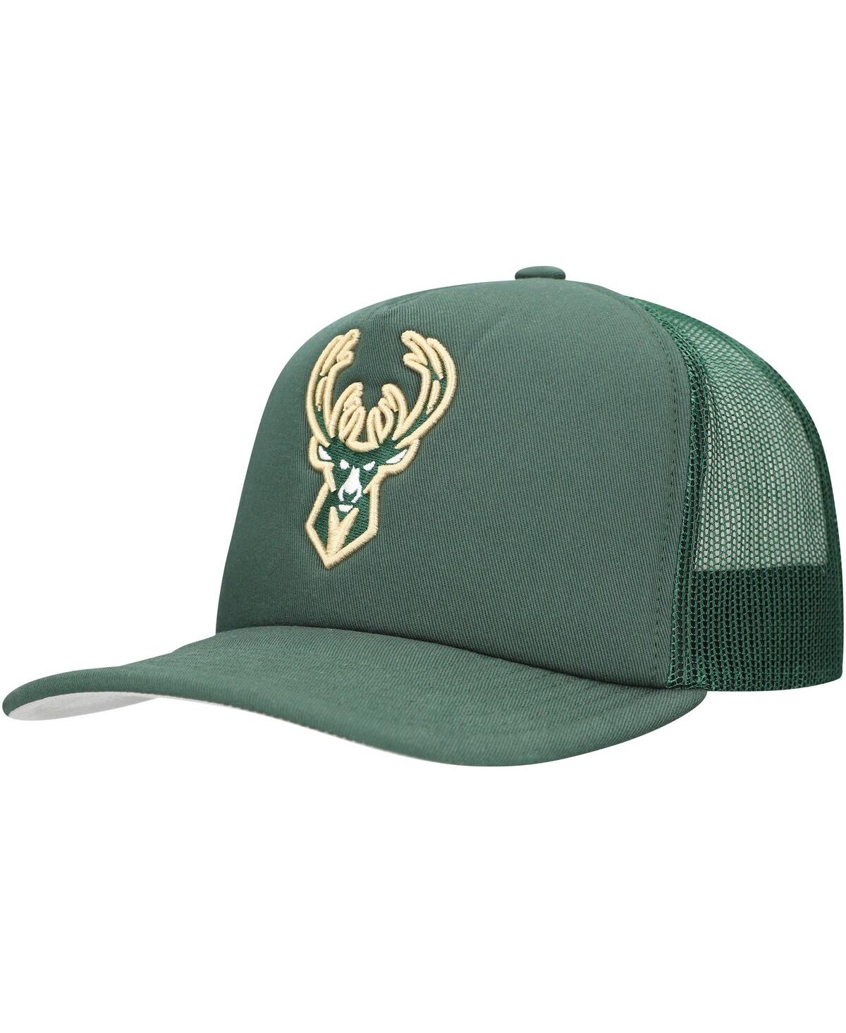 Mitchell & Ness Men's Hunter Green Milwaukee Bucks Core Evergreen Otc Trucker Adjustable Hat In Hunter Green