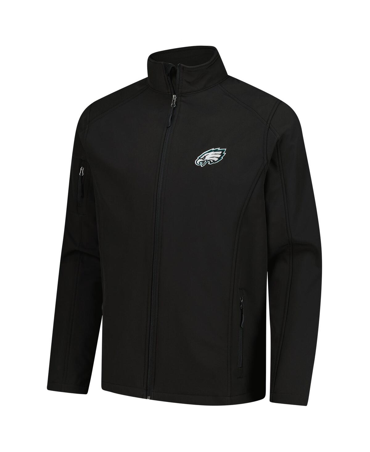 DUNBROOKE MEN'S BLACK PHILADELPHIA EAGLES SONOMA SOFTSHELL FULL-ZIP JACKET 