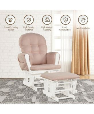 Baby Nursery Relax Rocker Rocking Chair Glider and Ottoman Set