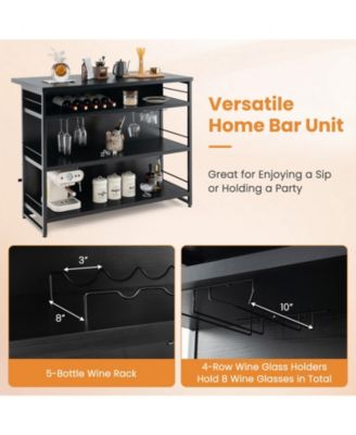 Kitchen Island with 4-Tier Storage Shelf and Long Footrest Stylish and Functional Home Storage Solution