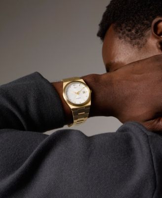 Men's Bold Quest Swiss Automatic Ionic Plated Light Gold Steel Watch, 39mm