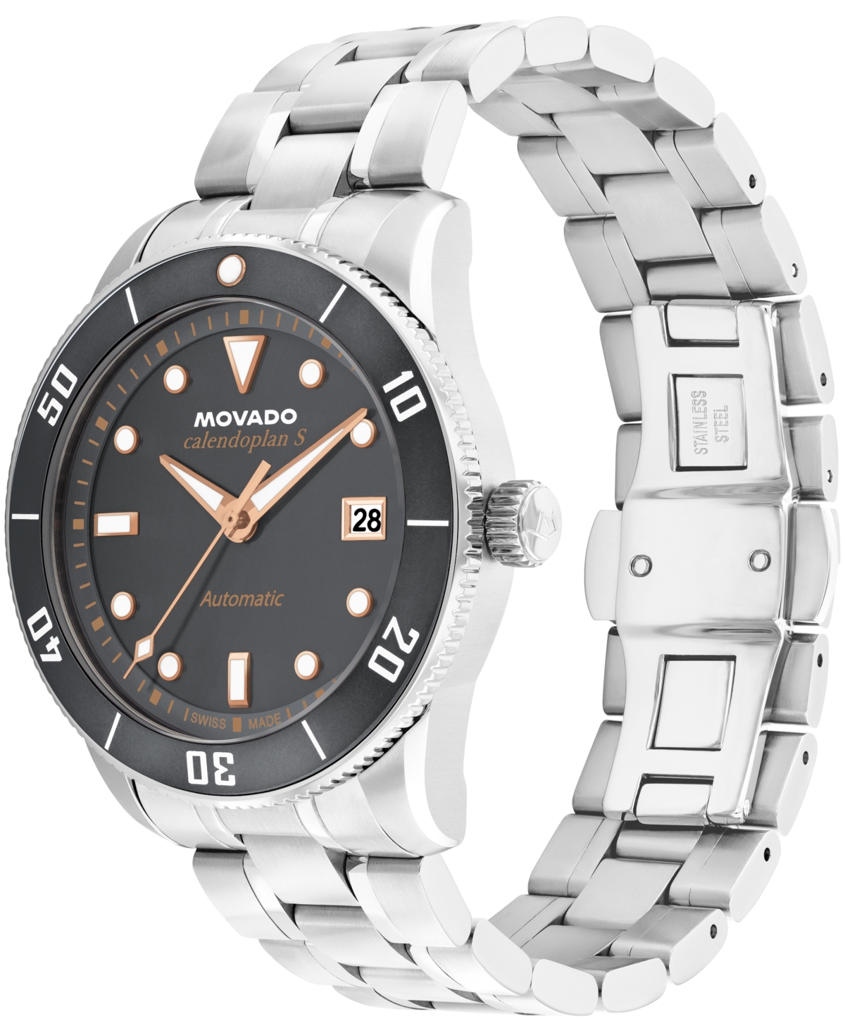 Movado Men's Calendoplan S Swiss Automatic Stainless-steel Watch, 40mm