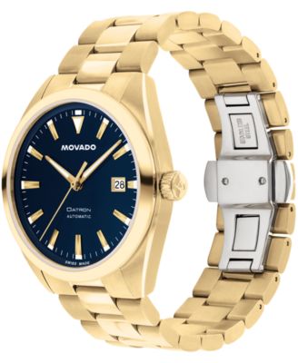 Men's Datron Swiss Automatic Ionic Plated Light Gold Steel Watch, 39mm