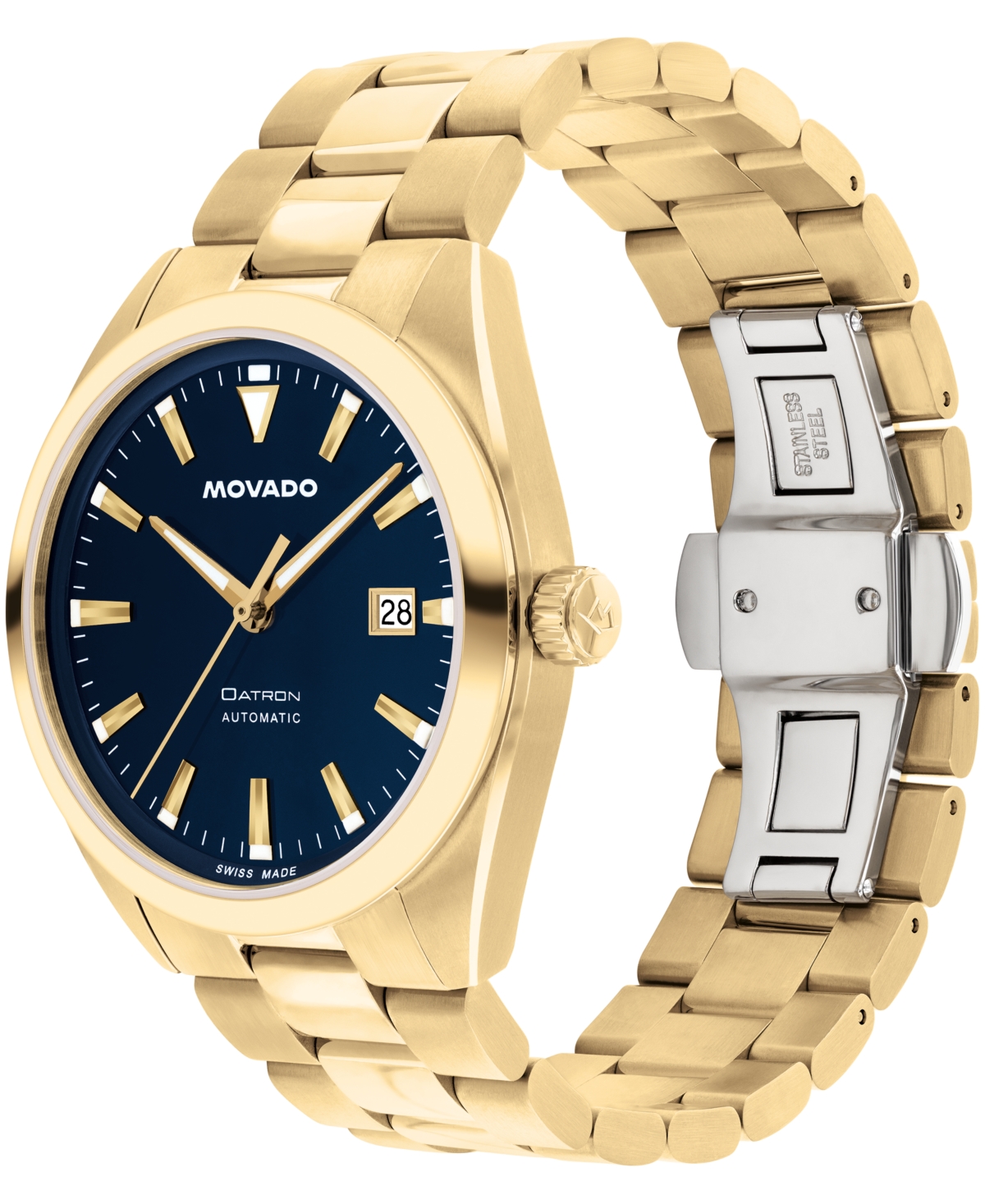Movado Men's Datron Swiss Automatic Ionic Plated Light Gold Steel Watch, 39mm
