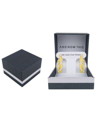 Clear Crystal Twist Hoop Earrings