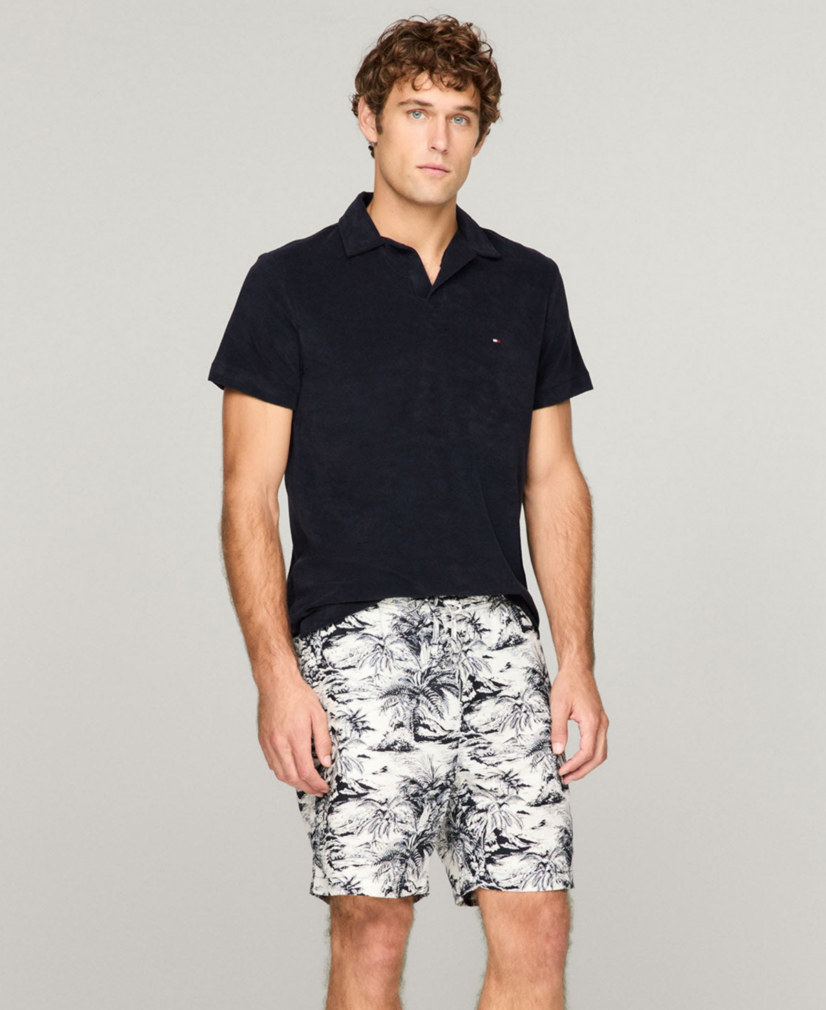 Tommy Hilfiger Men's Regular-fit Toweling Texture Polo Shirt In Desert Sky