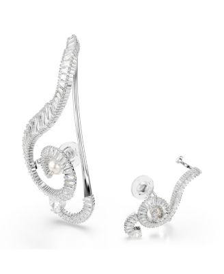 Ariana Grande x Swarovski&reg; Crystal Cultivated Pearl Baguette Cut Clip-On Earrings