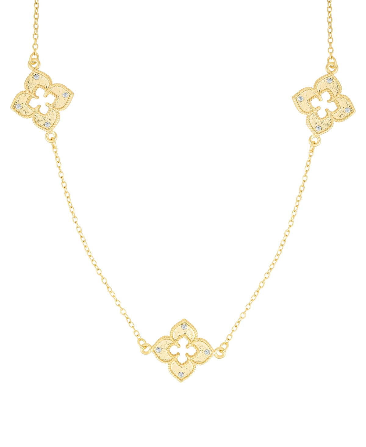 Adornia Gold Plated 36" Clover Station Necklace In Gold