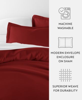 Double Brushed Solid Duvet Cover Set, Full/Queen