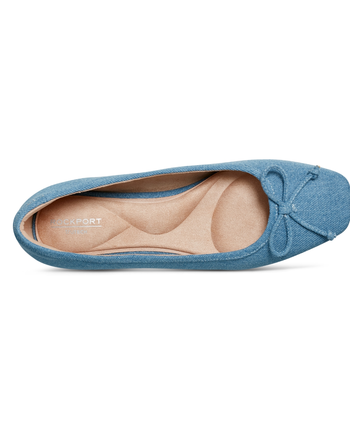 Rockport Women's Sadie Square Toe Slip-on Ballet Dress Flats In Blue Denim