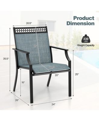 Patio Dining Chairs Set of 4 All Weather Outdoor Chairs w/ High Back & Armrests