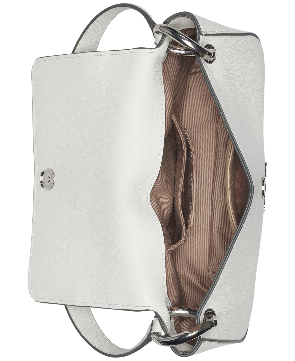 Karl Lagerfeld Monet Floral Embroidery Small Leather Shoulder Bag In Winter White,silver