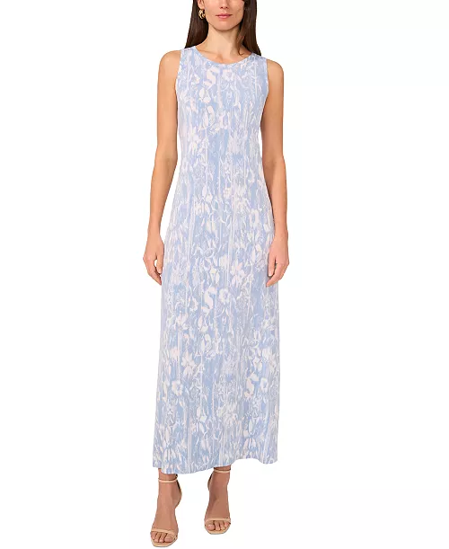 women's abstract-print sleeveless maxi dress