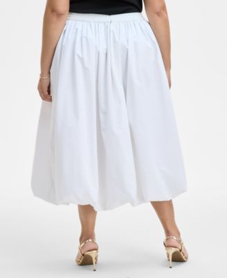Trendy Plus Size Bubble-Hem Midi Skirt, Exclusively at Macy's