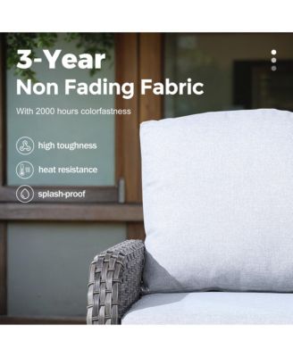 4 Pieces Patio Fruniture Set,Outdoor Wicker Sofa with Outdoor Wicker Sofa with Chairs,Coffee Table,High Back Loveseat with Thickened Cushion