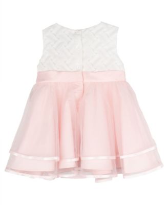 Baby Girl Two-Tone Basket Weave Social Dress