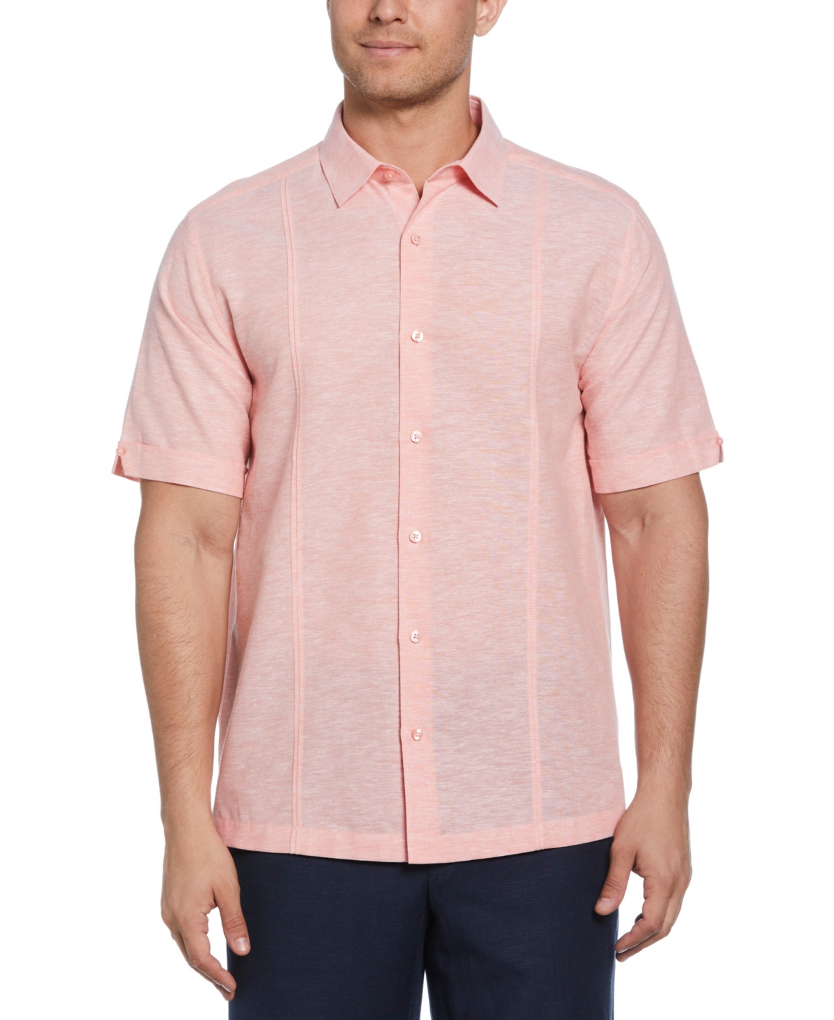Cubavera Men's Classic-fit Linen Blend Short Sleeve Button-front Shirt