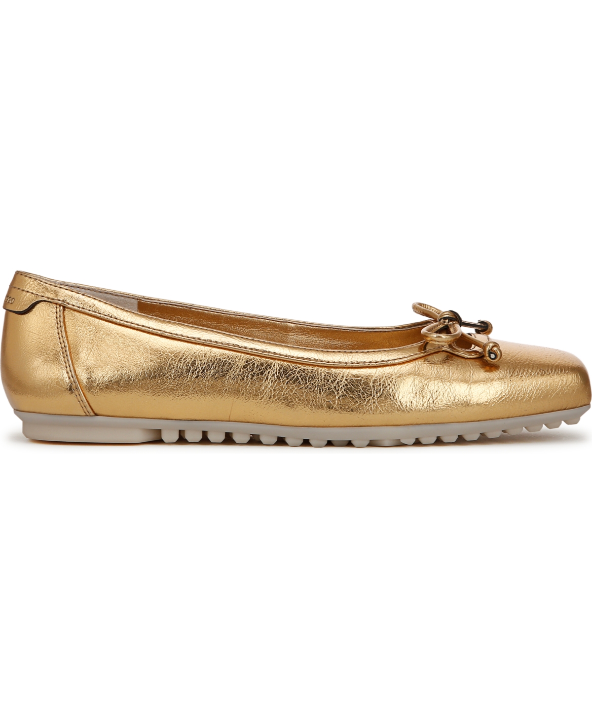 Franco Sarto Imara Square Toe Ballet Flat In Gold Faux Leather