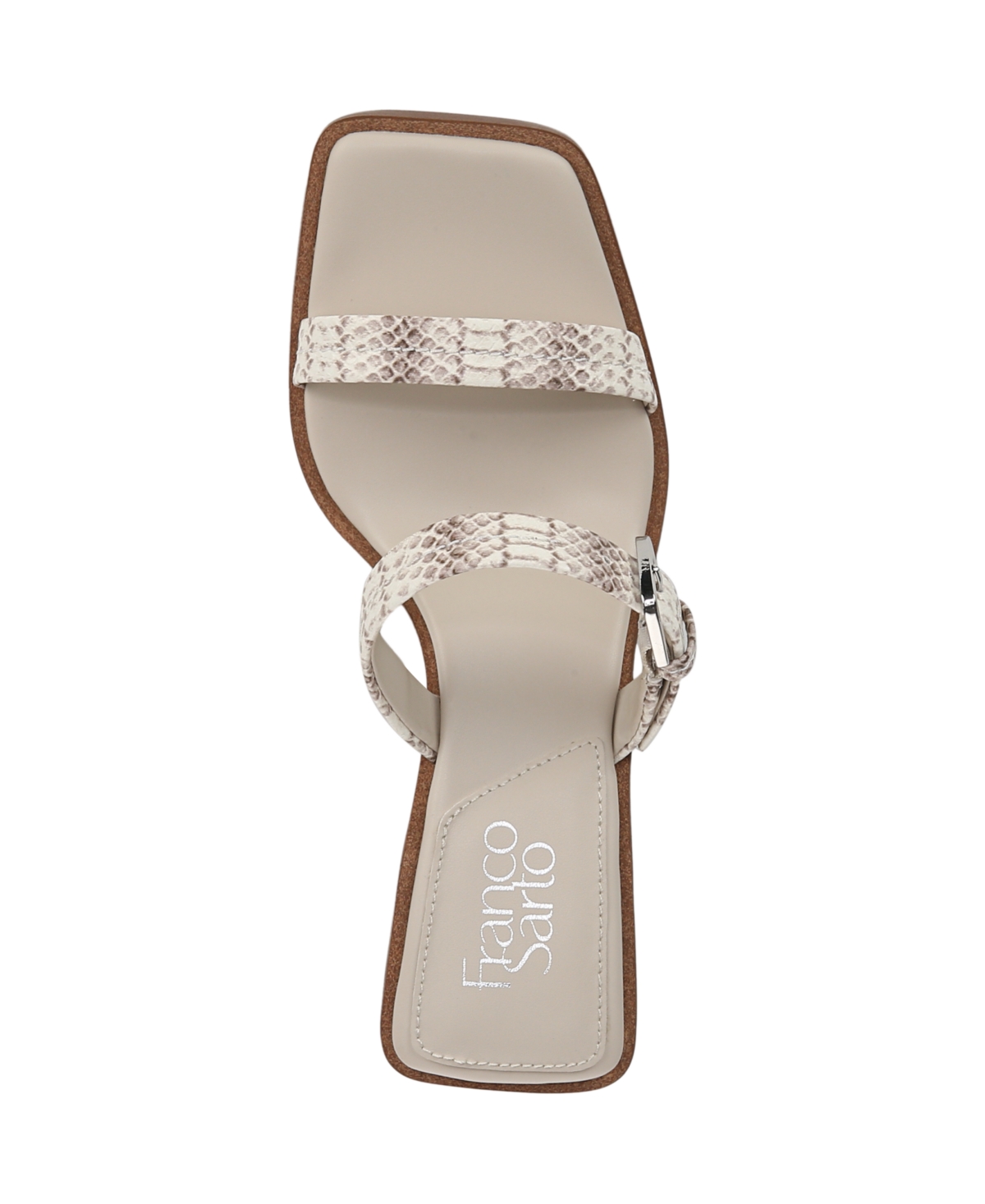 Franco Sarto Women's Frenza Open Square Toe Slide Dress Sandals In Grey Snake Print Faux Leather