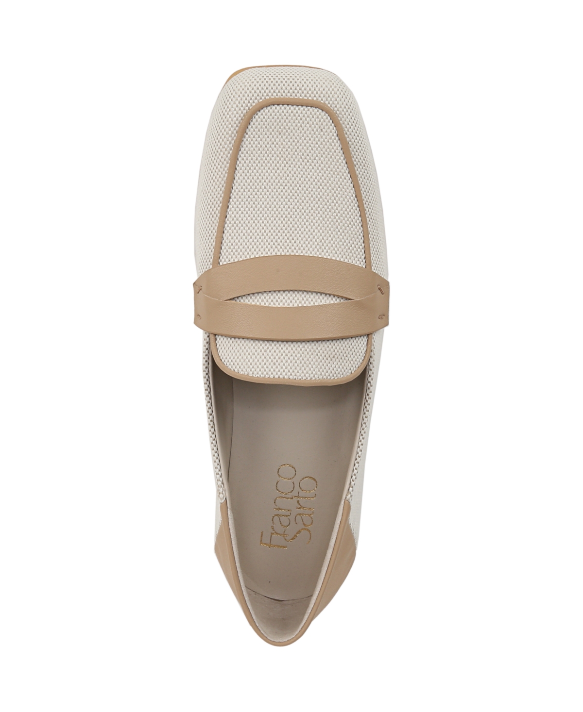 Franco Sarto Zury Penny Loafer In Beige Faux Leather,canvas