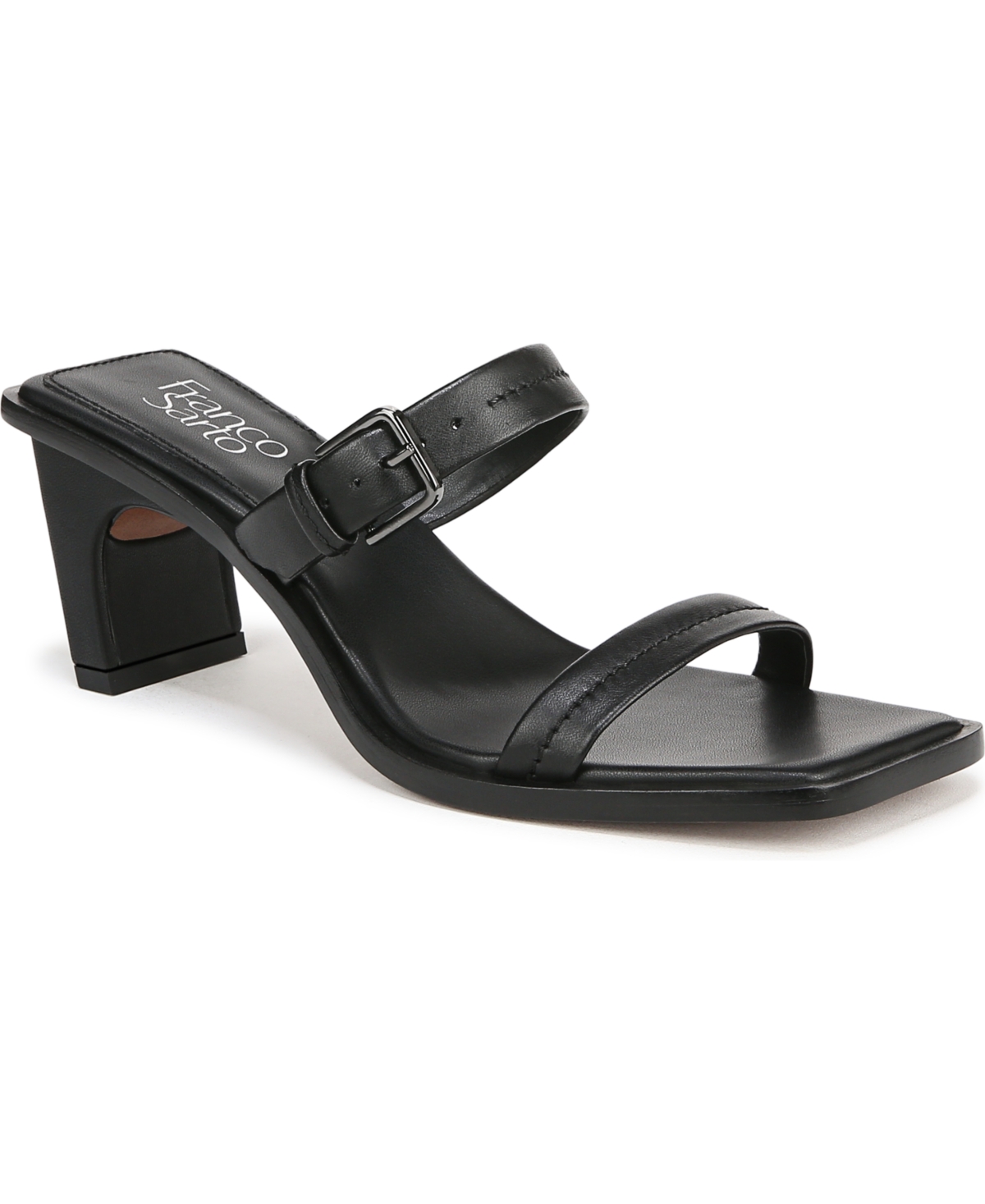 Franco Sarto Women's Frenza Open Square Toe Slide Dress Sandals In Black Leather