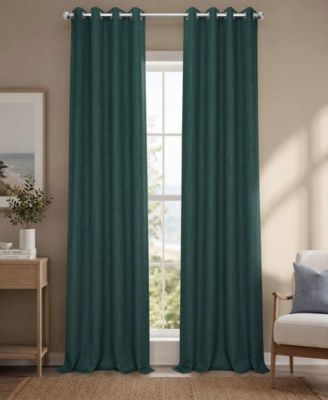 Grommet Faux Linen Room Darkening Curtains for Bedroom and Living Room Curtains (1 Panel)