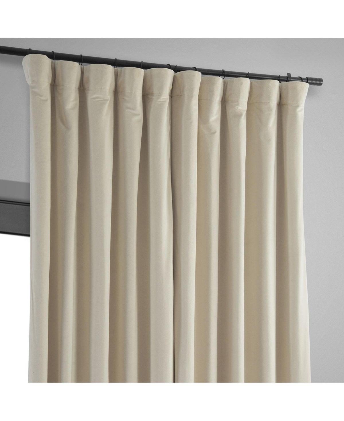 Half Price Drapes Neutral Ground Signature Extra Wide Velvet Blackout Curtain In Cream