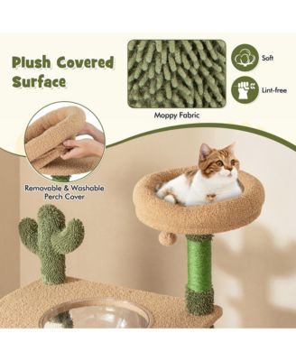 59'' Cactus Cat Tree for Indoor Cats w/ Sisal Scratching Posts & Board Condo