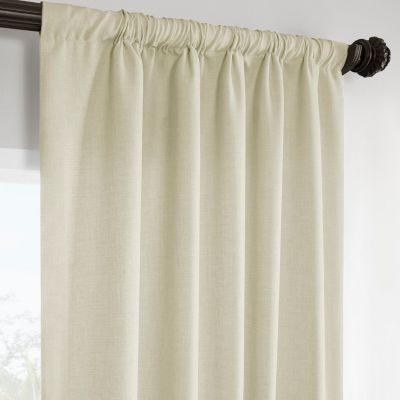 Gravity Ivory Italian Faux Linen Room Darkening Curtain