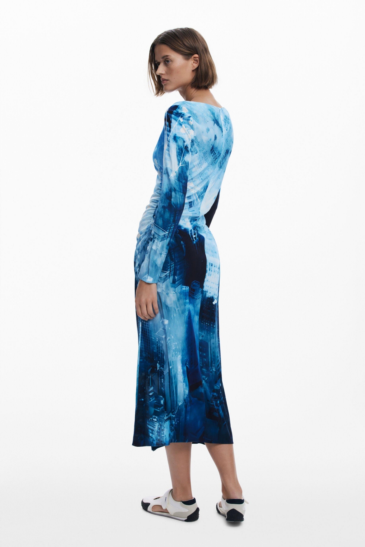 Desigual Landscape Maxi Dress In Blue