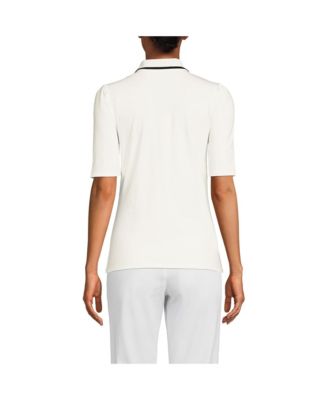 Women's Elbow Sleeve Lightweight Jersey Embellished Polo