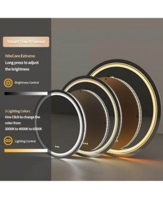 24" Round Shape Led Bathroom Mirror Anti-Fog Wall Mounted Backlit Vanity Mirror